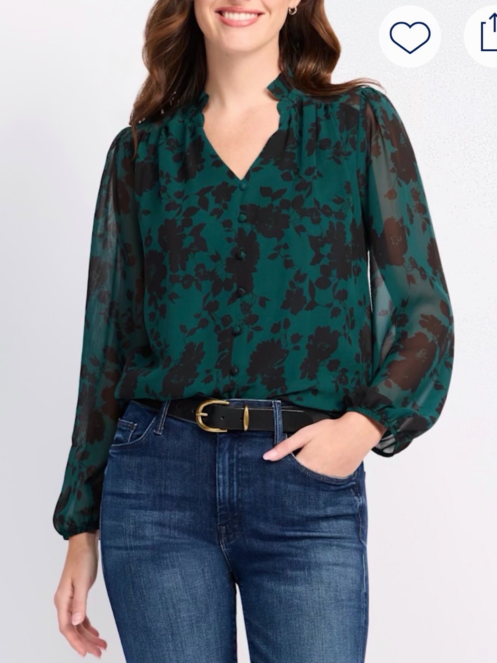 Carrie Chiffon Button Front Blouse